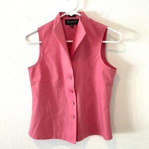 Jones New York Women's Sleeveless Button Up Shirt  Pink   Size: 2P